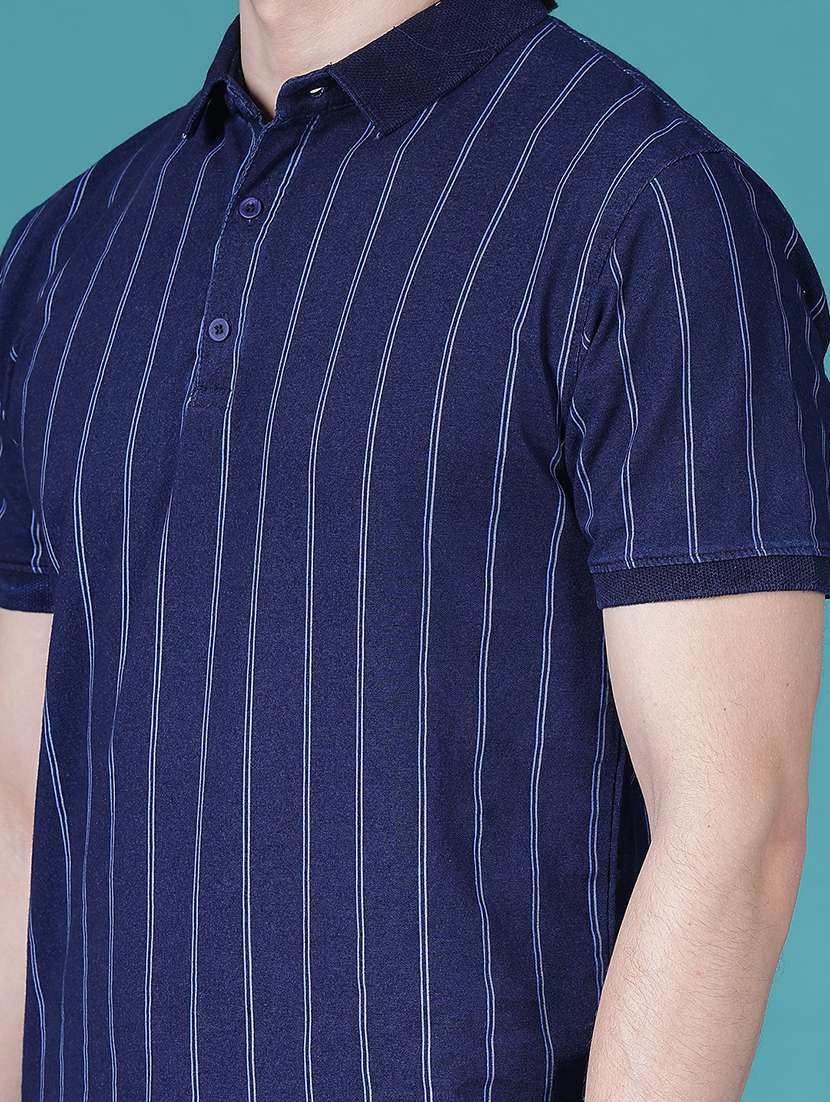 men striped short sleeve regular fit polo t-shirt - 21992054 -  Standard Image - 4