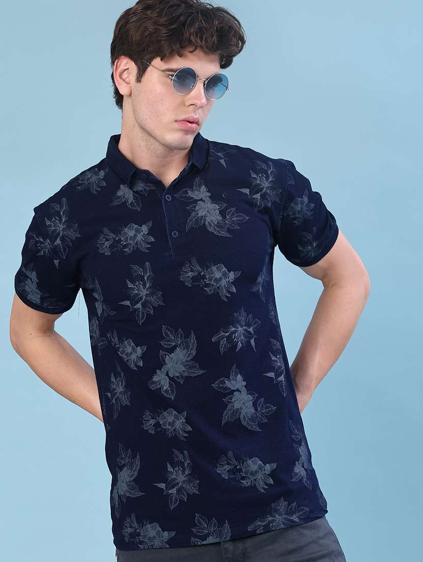 men printed short sleeve polo t-shirt - 21992056 -  Standard Image - 1