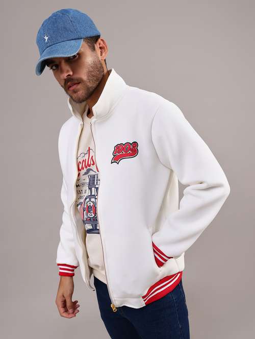 men solid stand collar long sleeve casual jacket - 21992098 -  Standard Image - 0