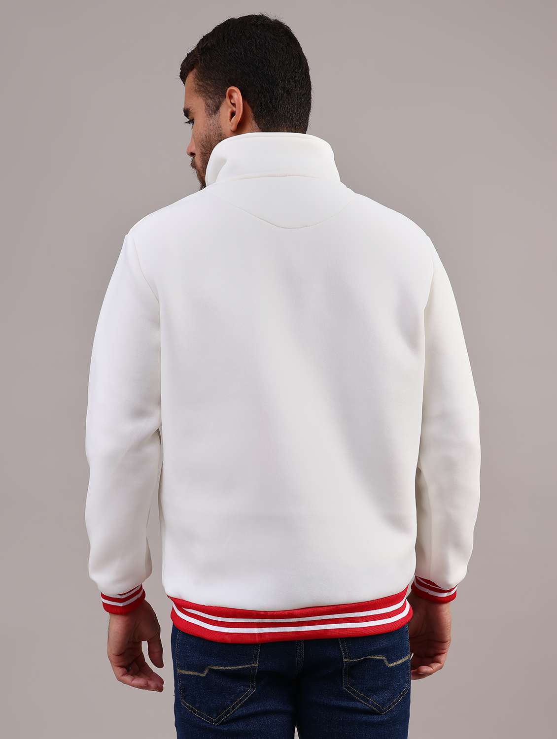 men solid stand collar long sleeve casual jacket - 21992098 -  Standard Image - 4