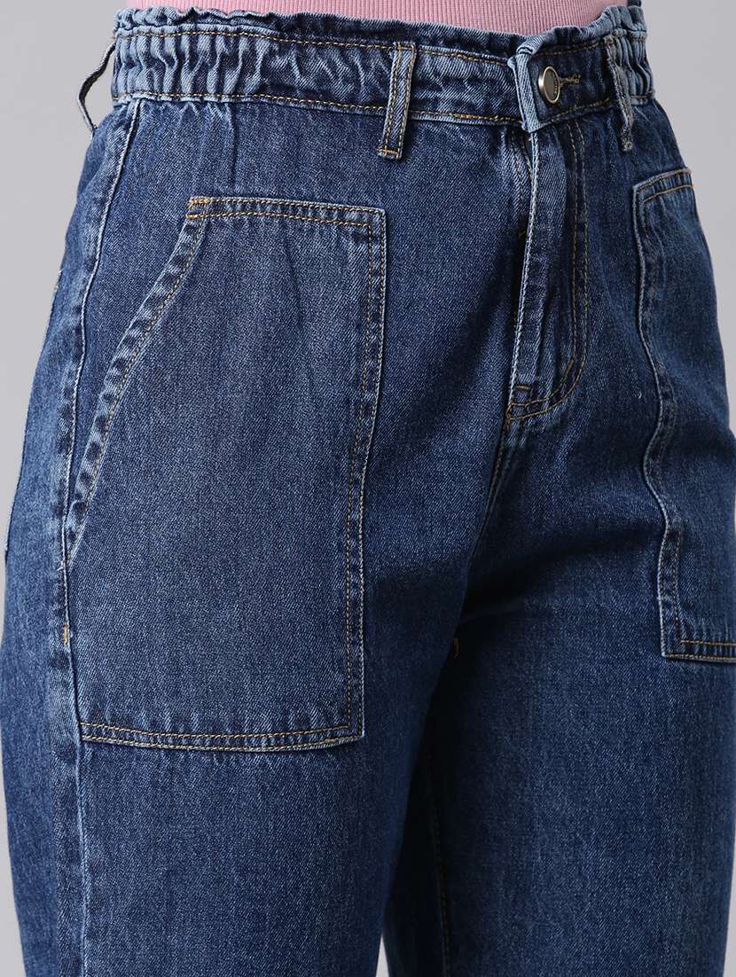 women solid high rise straight fit jean - 21992420 -  Standard Image - 6