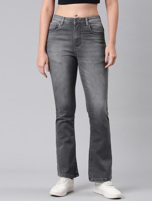 women solid mid rise bootcut jean - 21992424 - Standard Image - 0
