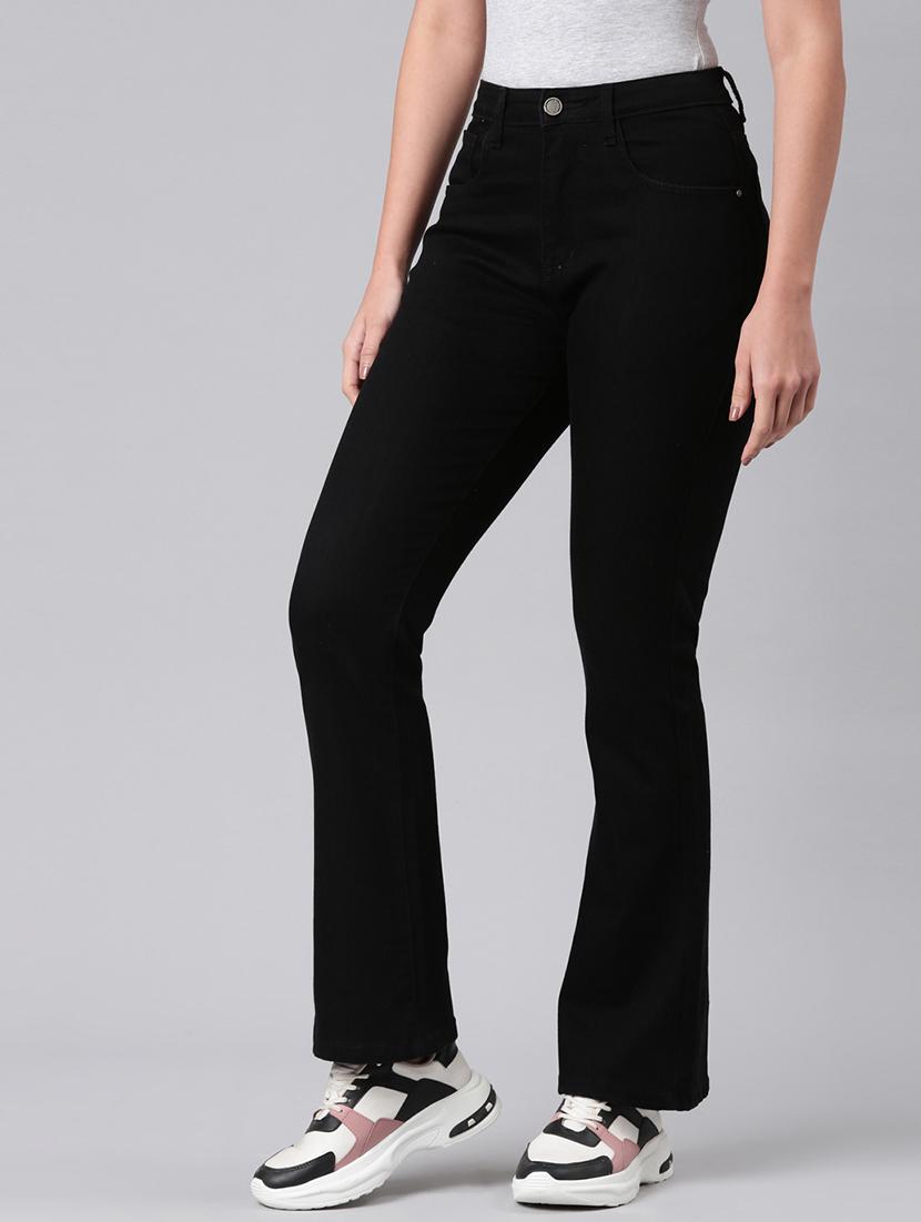 women solid high rise bootcut jean - 21992425 - Standard Image - 1