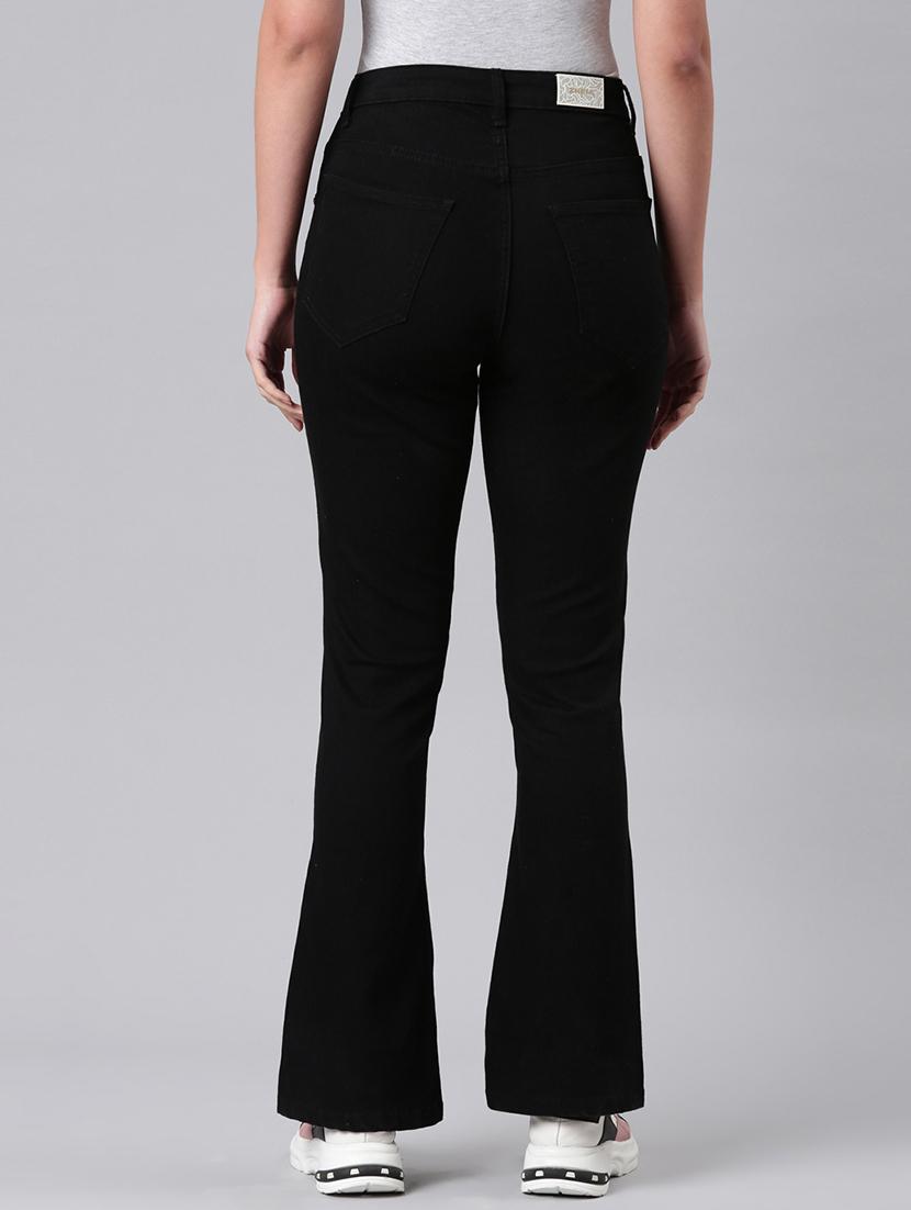 women solid high rise bootcut jean - 21992425 - Standard Image - 4