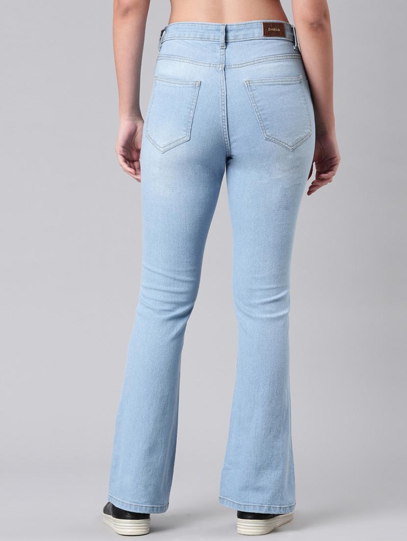 women washed mid rise bootcut jean - 21992426 - Standard Image - 4