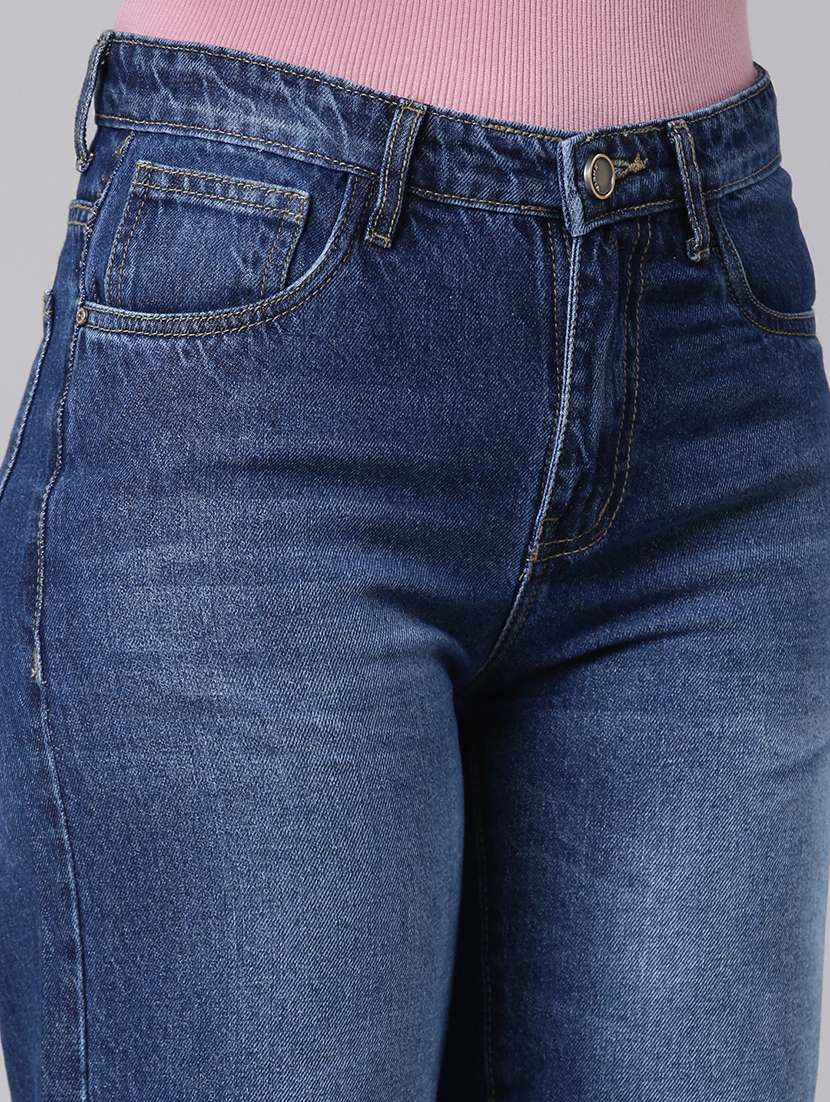 women washed high rise wide leg jean - 21992427 -  Standard Image - 6