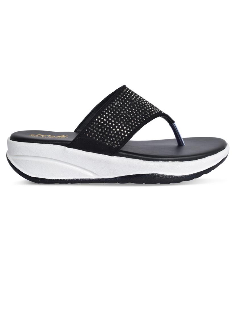 women black solid slip on wedge - 21992429 - Standard Image - 1