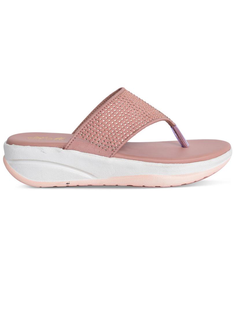 women pink solid slip on wedge - 21992430 - Standard Image - 1