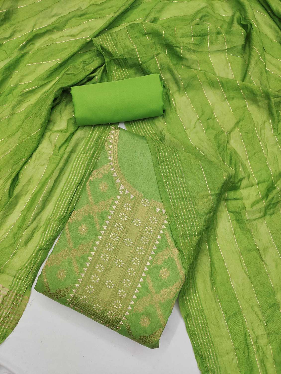 women self design zari work unstitched suit set - 21992436 -  Standard Image - 1