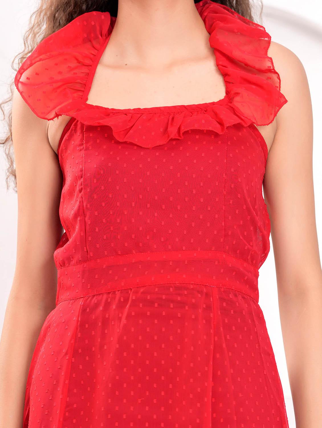 women self designed halter neck backless maxi dress - 21992450 - Standard Image - 4