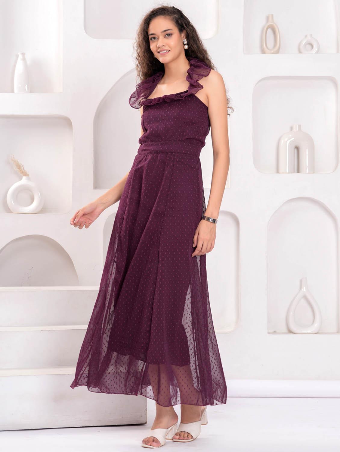 women self designed halter neck backless maxi dress - 21992452 - Standard Image - 1