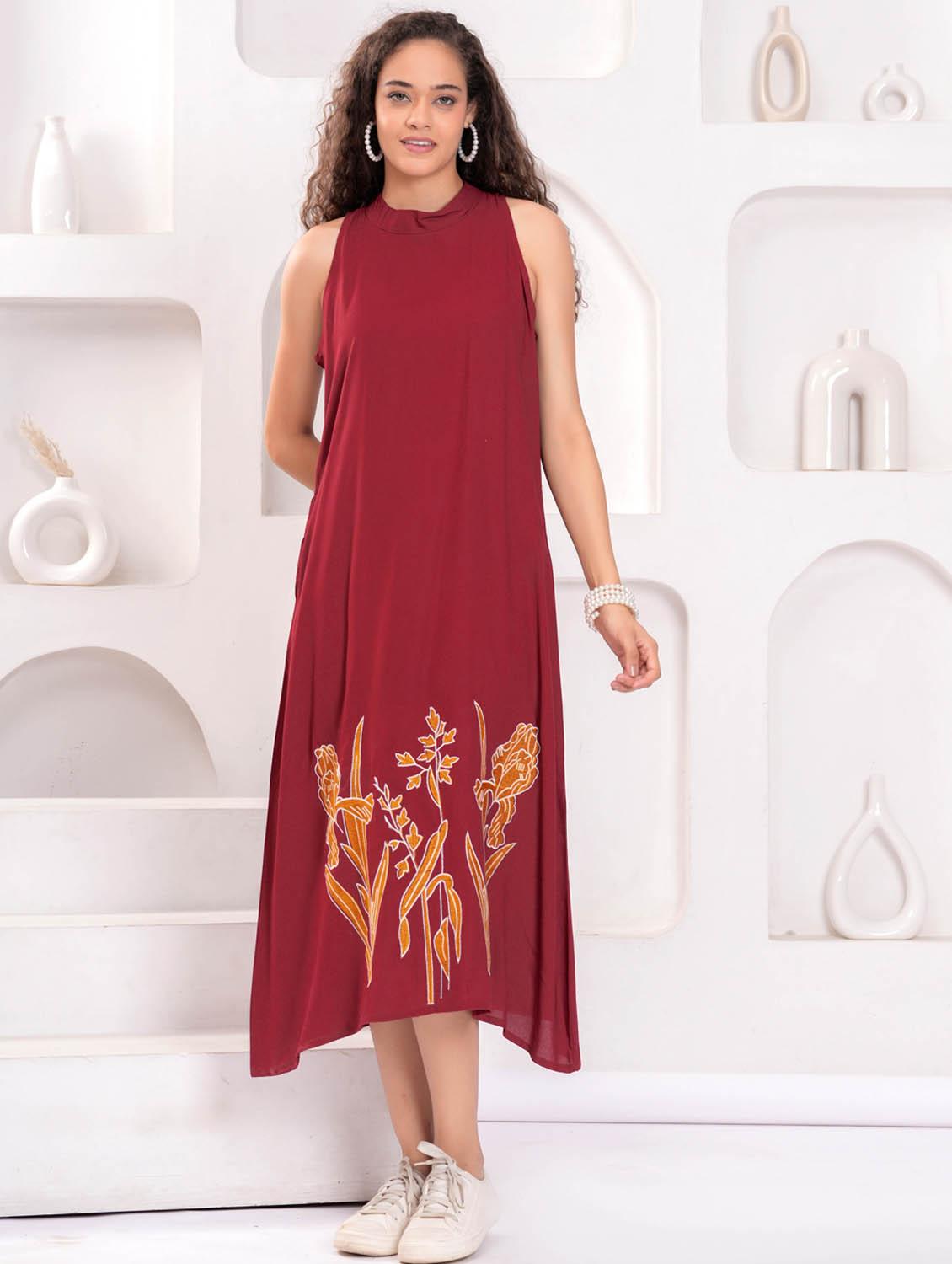 women printed halter neck sleeveless a-line dress - 21992454 - Standard Image - 4