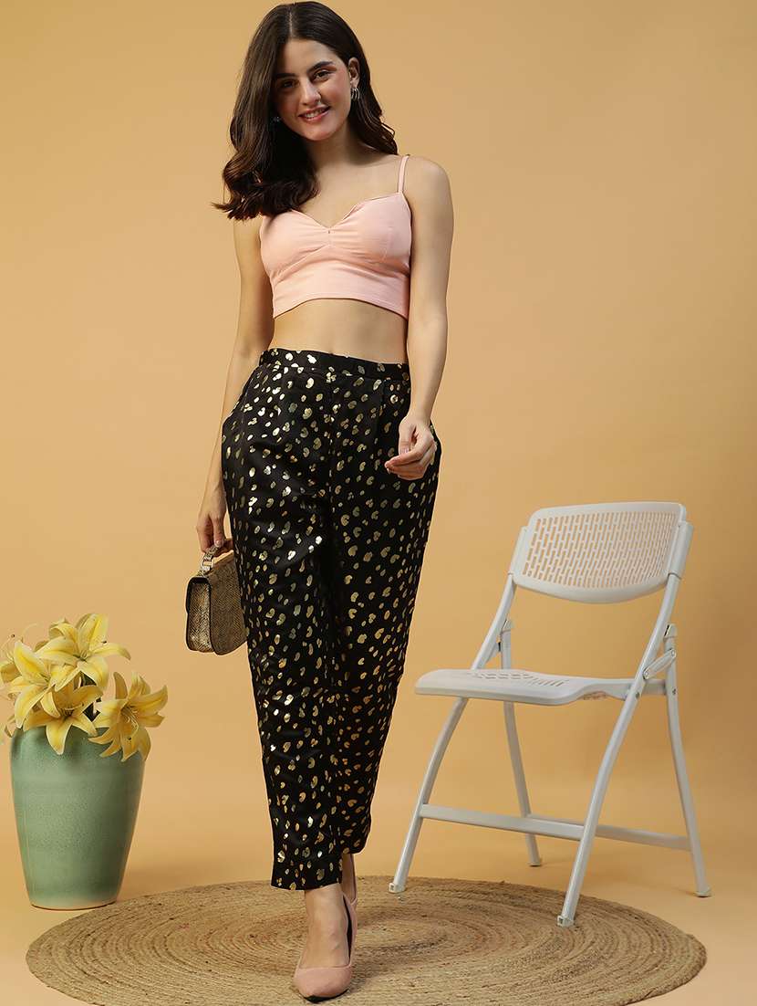 women self designed mid rise tapered pant - 21992507 -  Standard Image - 4