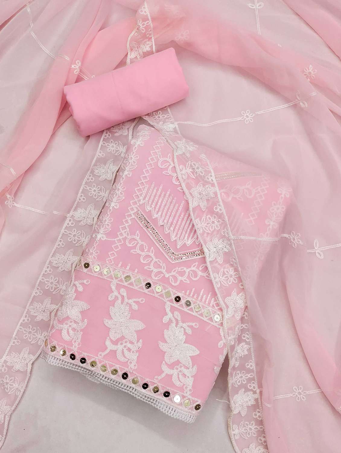 women solid with work embroidered unstitched suit set - 21992513 -  Standard Image - 1