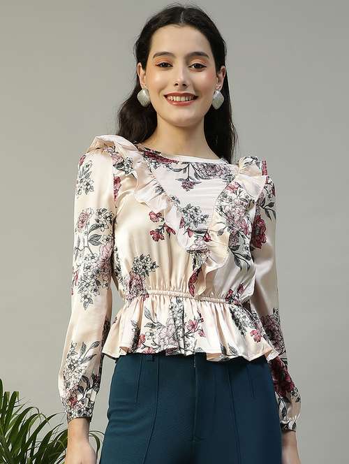 women floral print long sleeve ruffle top - 21992523 -  Standard Image - 0