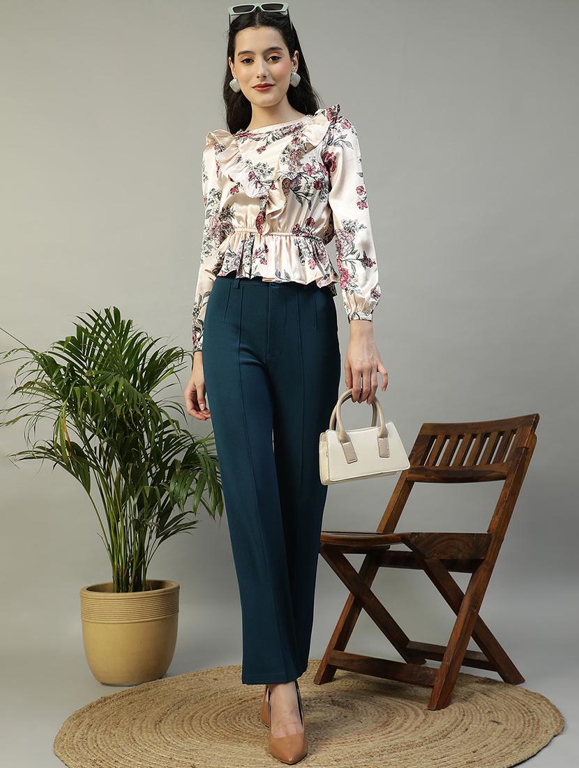 women floral print long sleeve ruffle top - 21992523 - Standard Image - 6