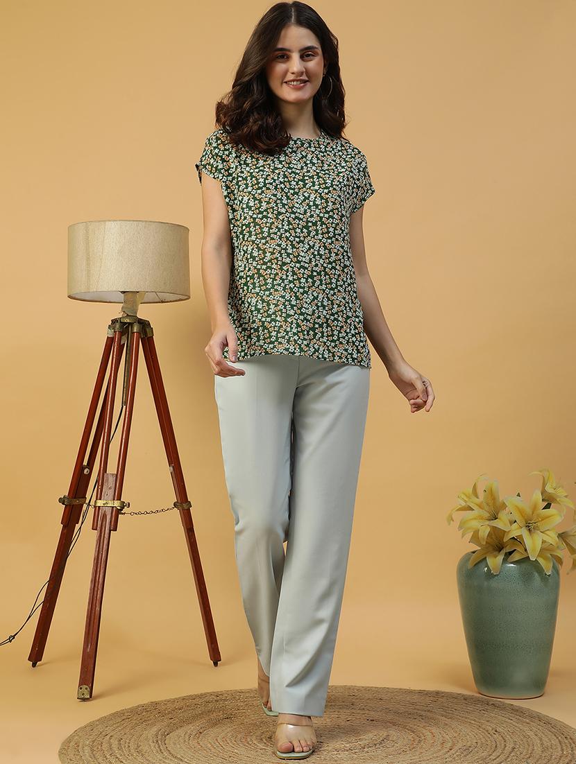 women floral print round neck regular top - 21992533 - Standard Image - 4
