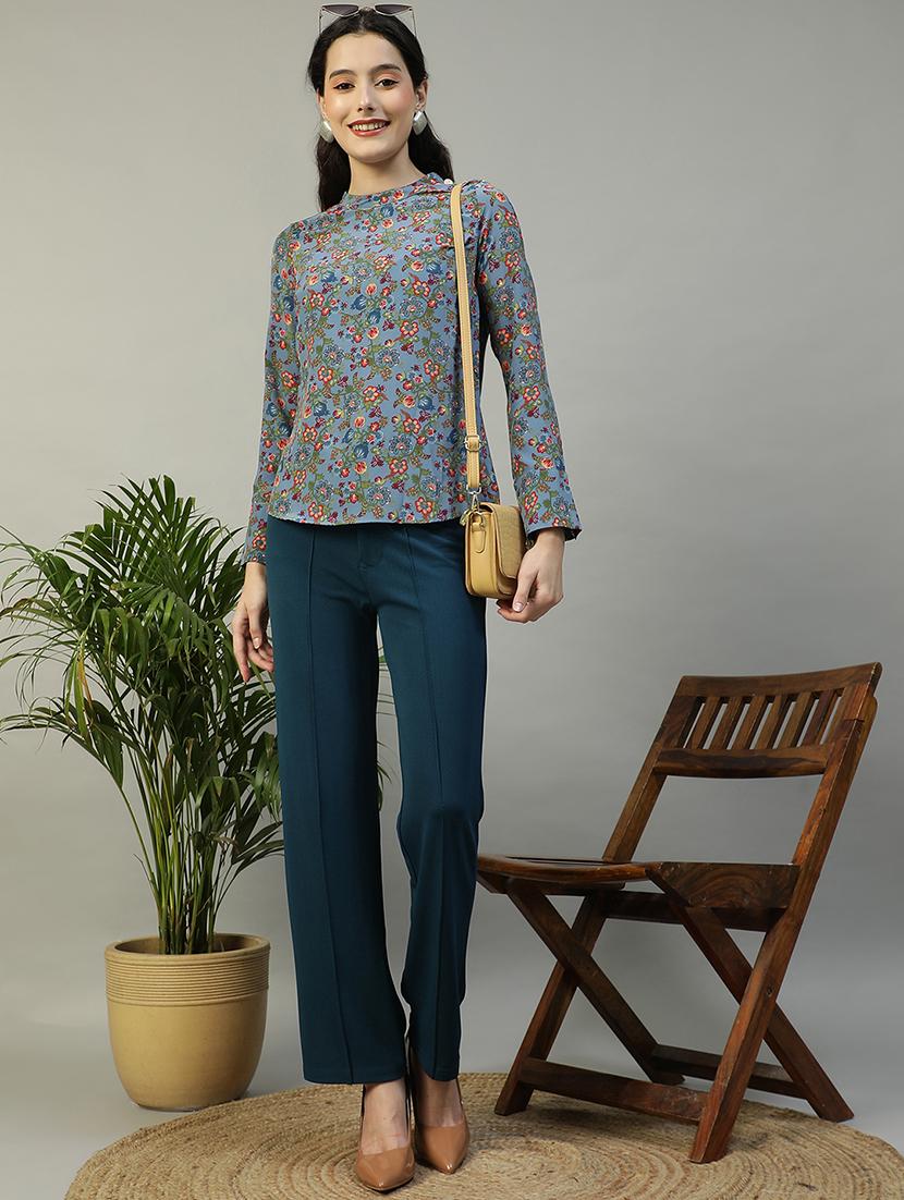 women floral print long sleeve regular top - 21992534 - Standard Image - 4
