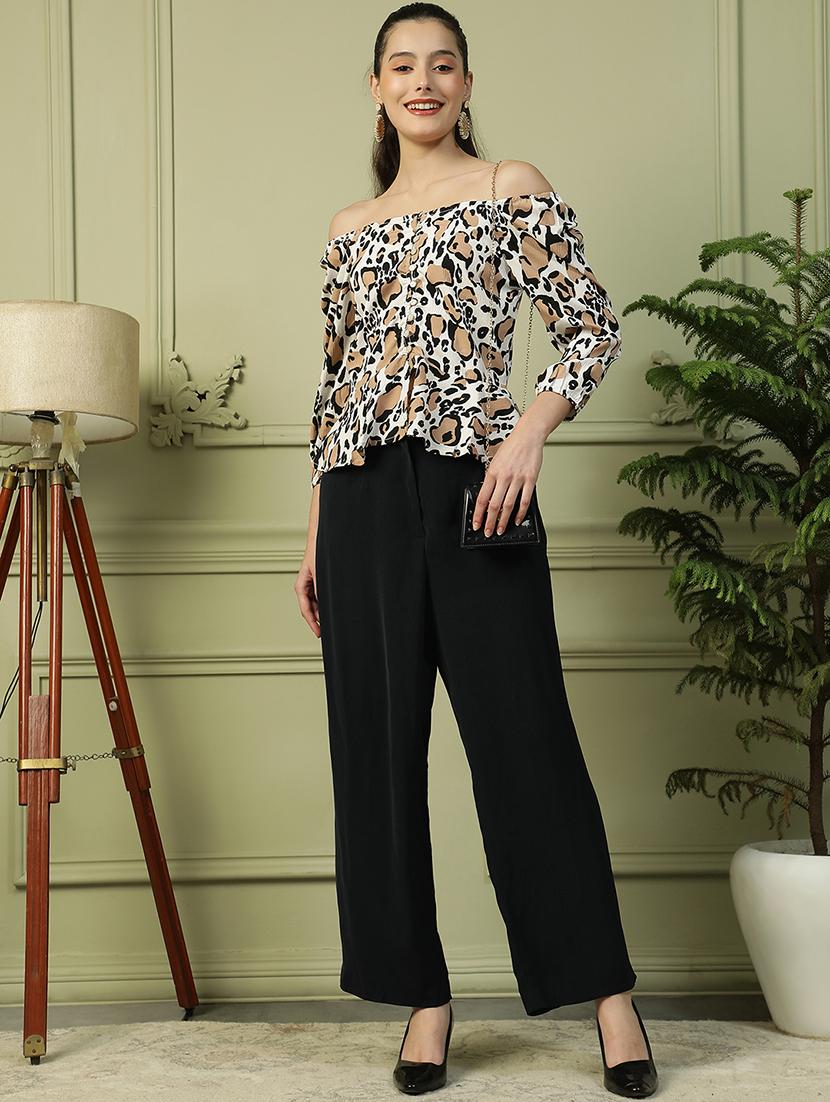 women animal print off shoulder top - 21992536 - Standard Image - 4