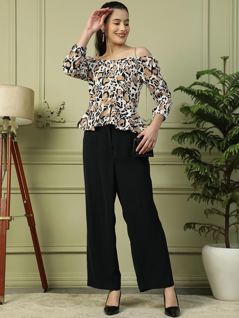 women animal print off shoulder top - 21992536 - Standard Image - 6
