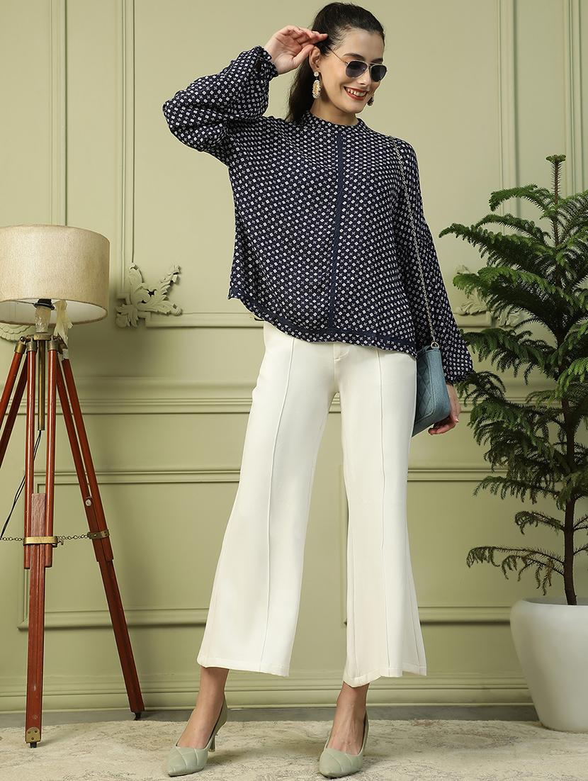 women printed puff sleeve regular top - 21992545 - Standard Image - 4