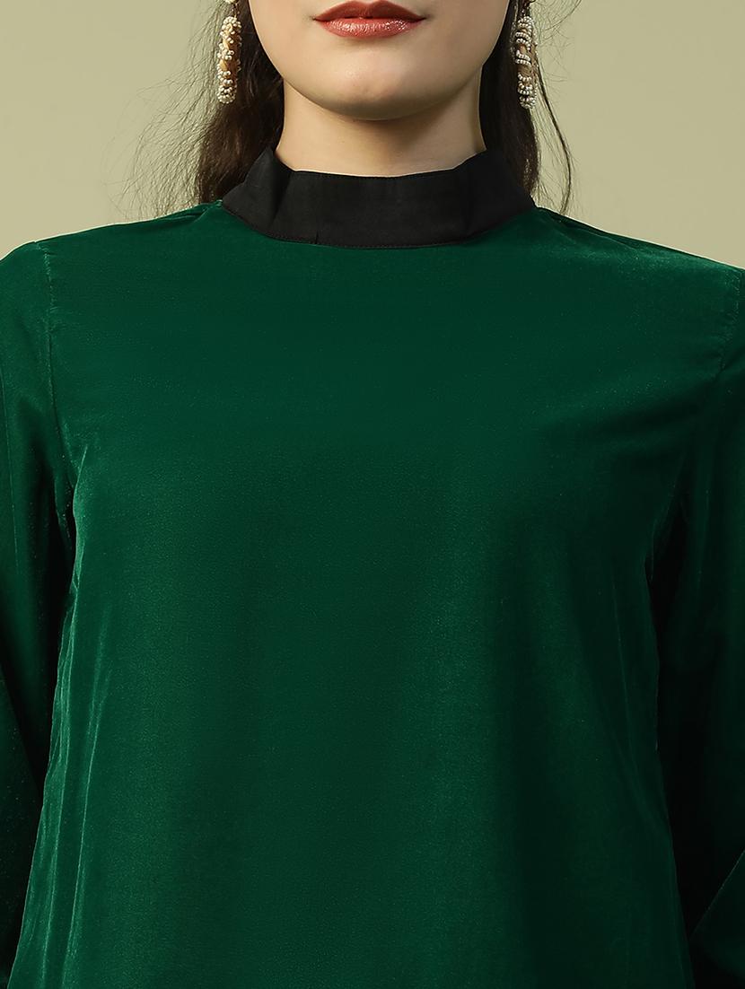women solid puff sleeve regular top - 21992552 - Standard Image - 4