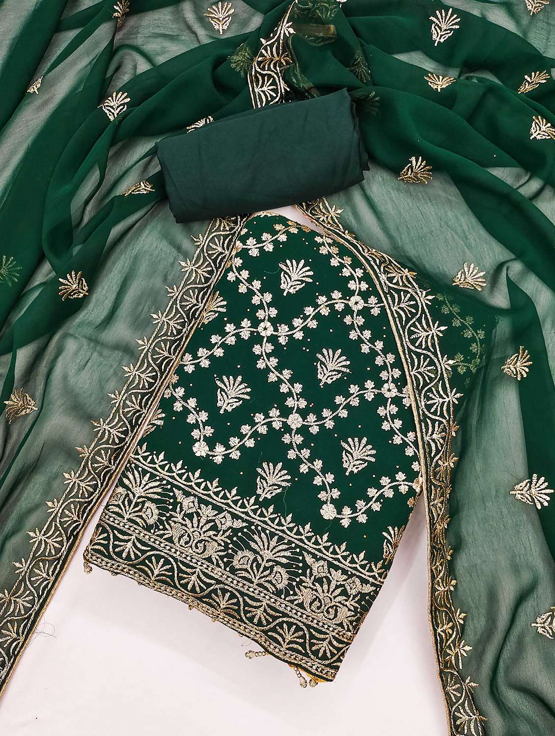 women solid with work embroidered unstitched suit set - 21992564 -  Standard Image - 1