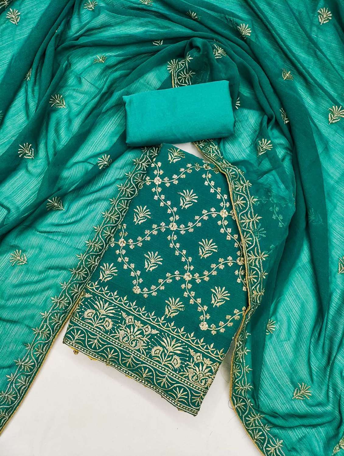 women solid with work embroidered unstitched suit set - 21992581 -  Standard Image - 1