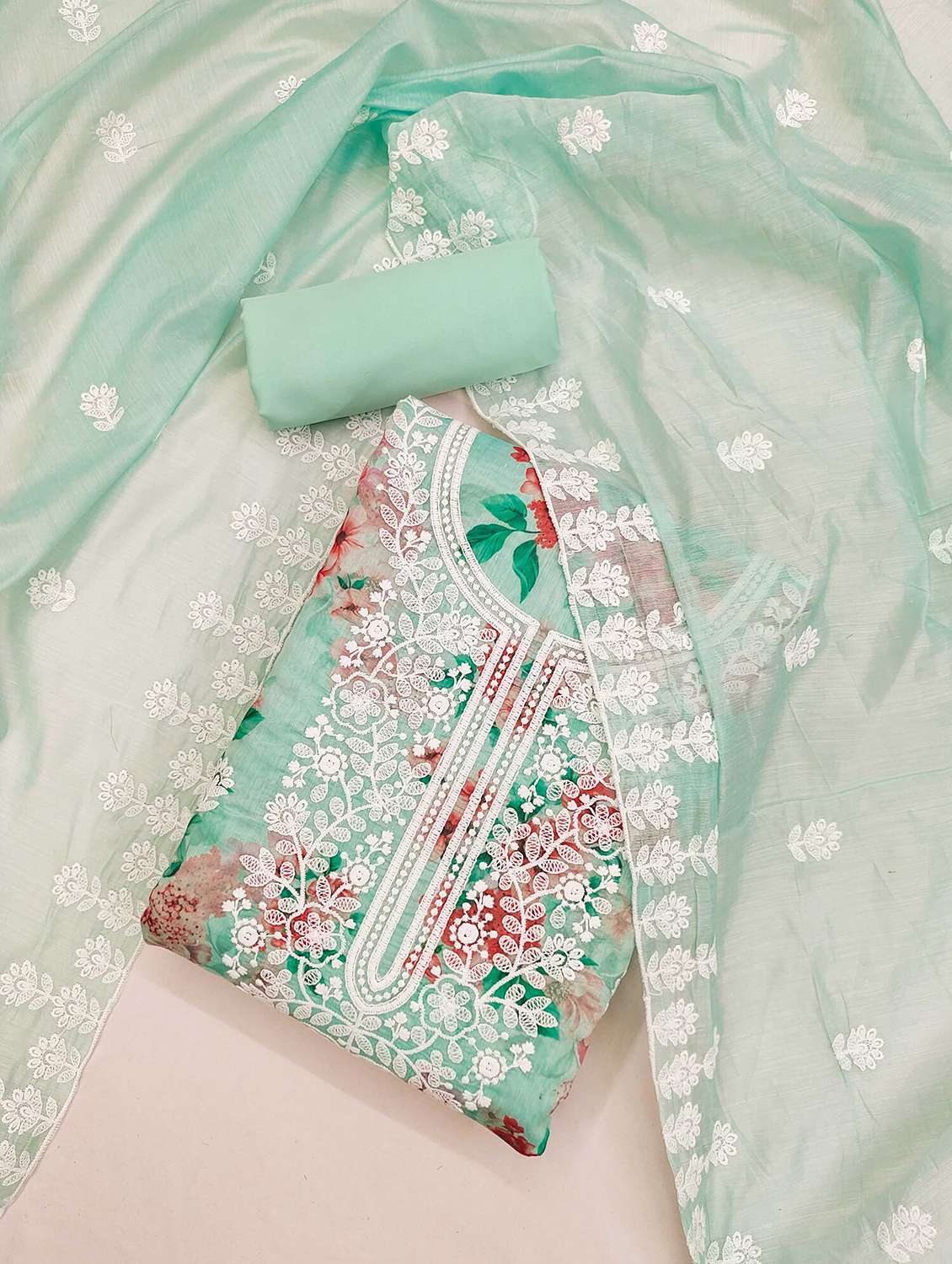 women floral embroidered unstitched suit set - 21992585 -  Standard Image - 1