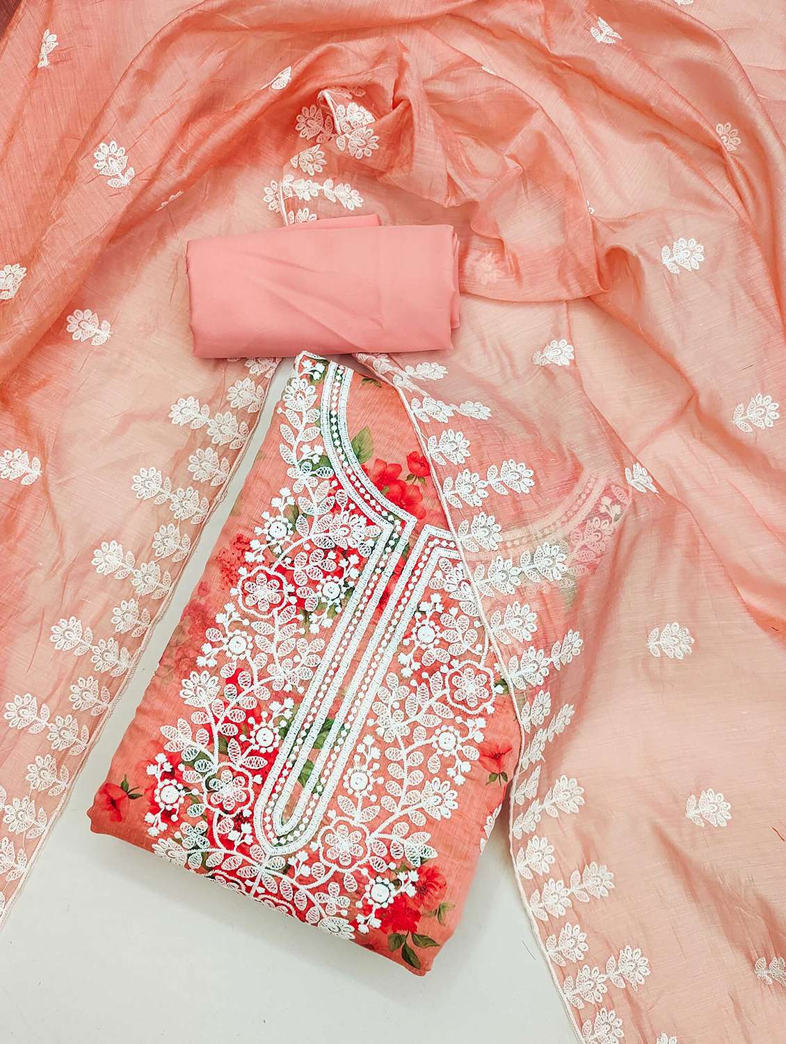 women floral embroidered unstitched suit set - 21992586 -  Standard Image - 1