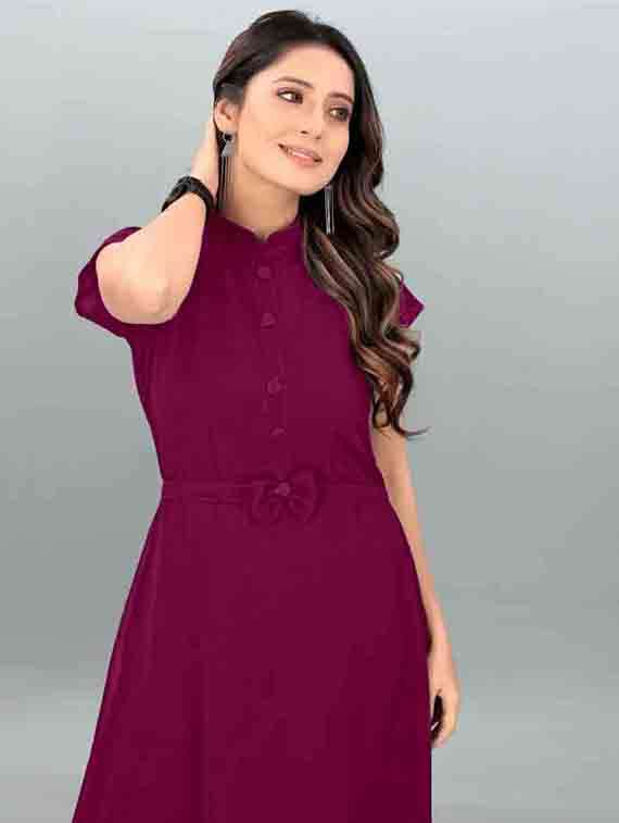 women solid short sleeve fit & flare maxi dress - 21992605 -  Standard Image - 4