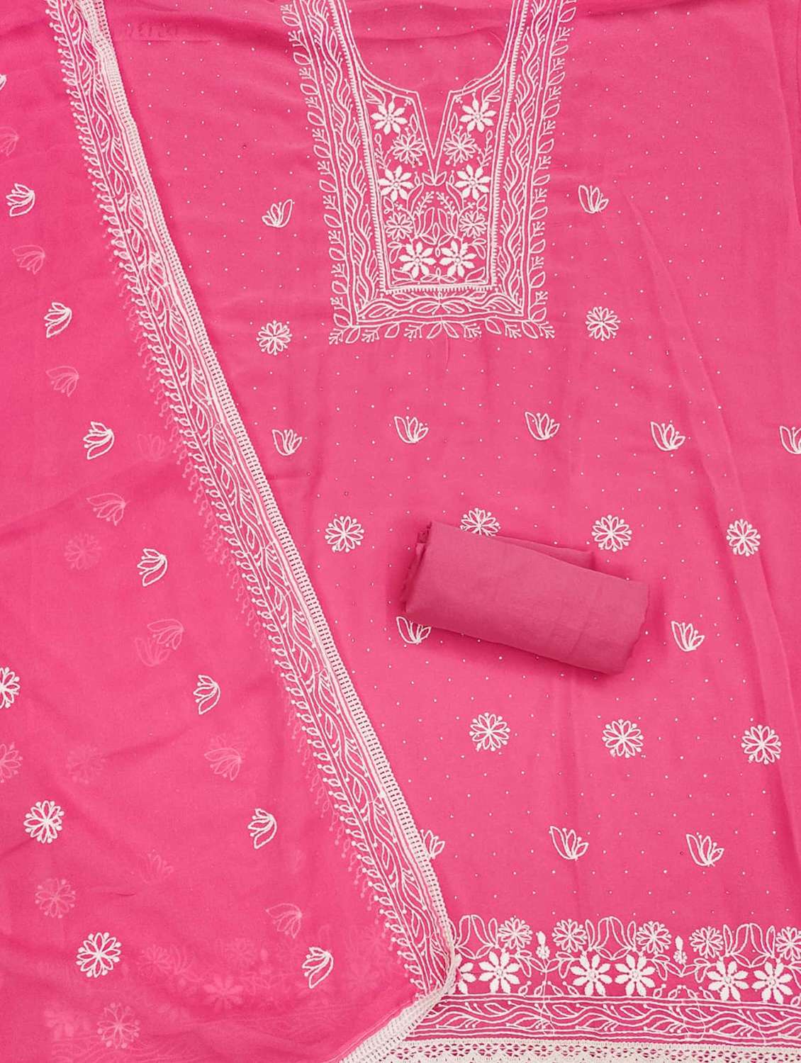 women solid with work embroidered unstitched suit set - 21992750 -  Standard Image - 1