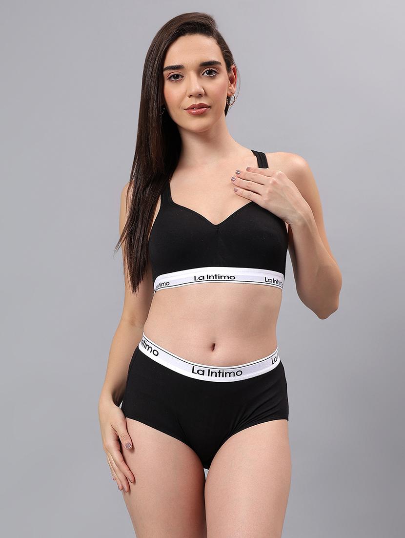 women solid lightly padded sports bra - 21993118 - Standard Image - 4