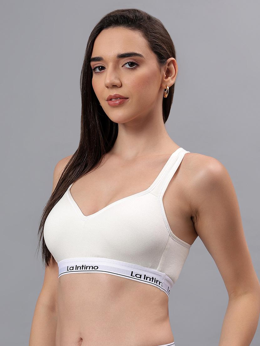 women solid lightly padded sports bra - 21993119 -  Standard Image - 1