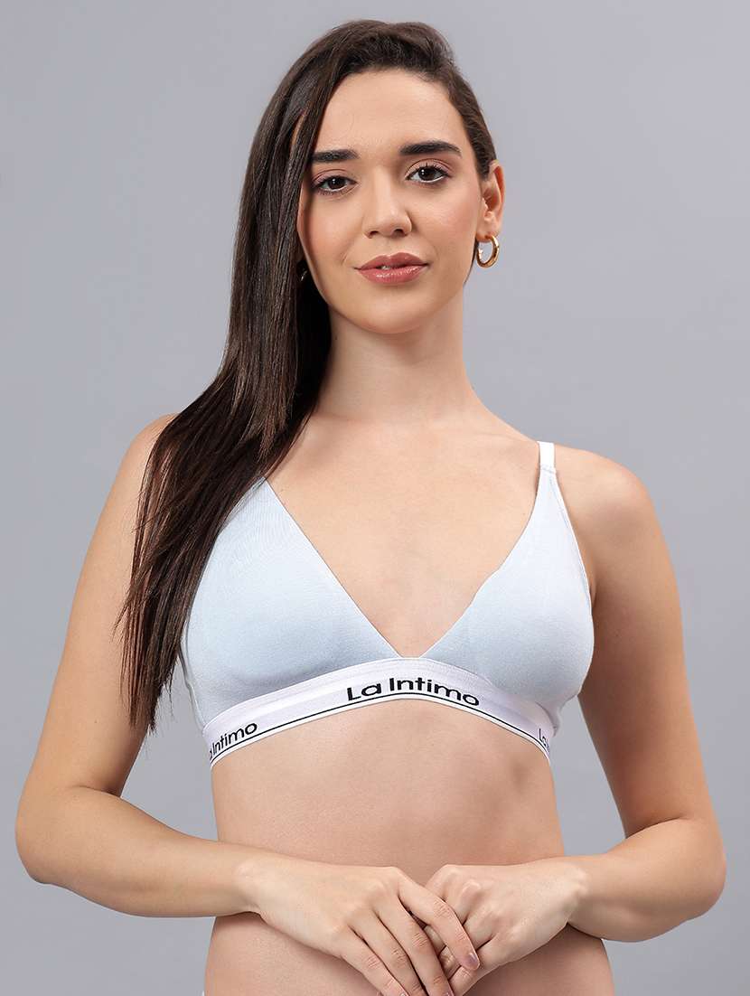 lightwomen solid lightly padded plunge bra modal lette bra - 21993125 -  Standard Image - 1