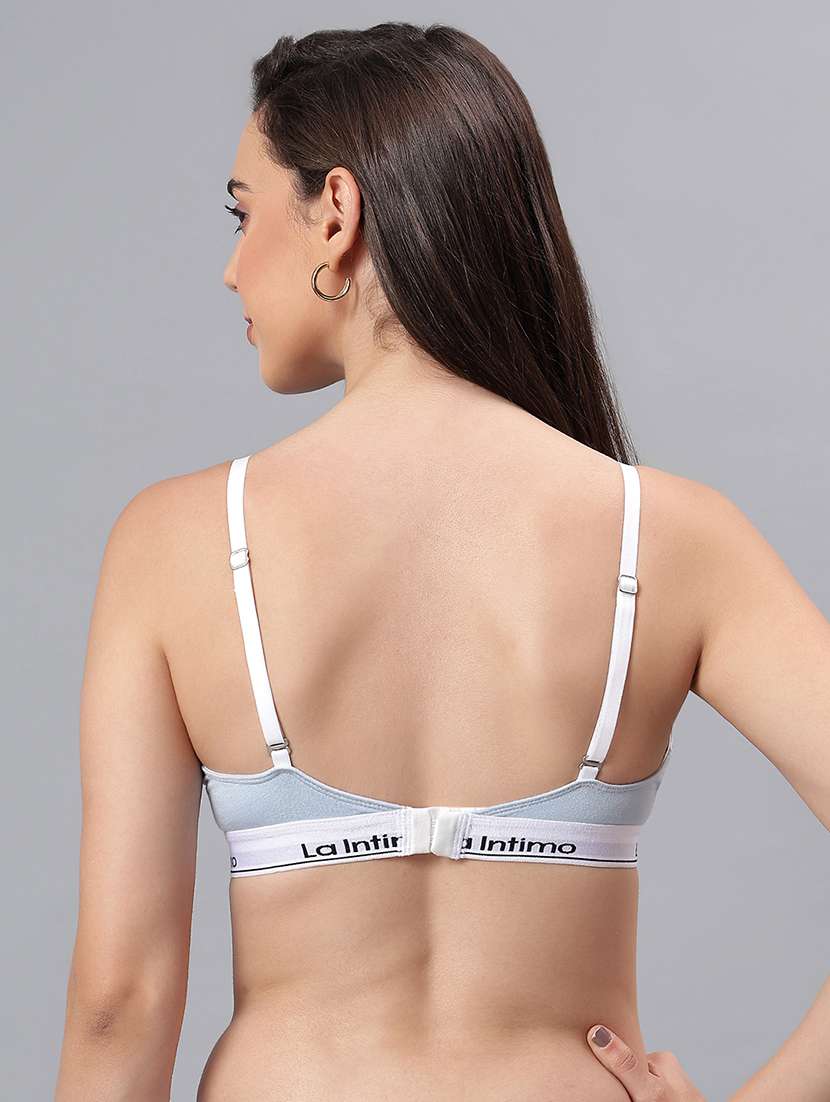 lightwomen solid lightly padded plunge bra modal lette bra - 21993125 - Standard Image - 4
