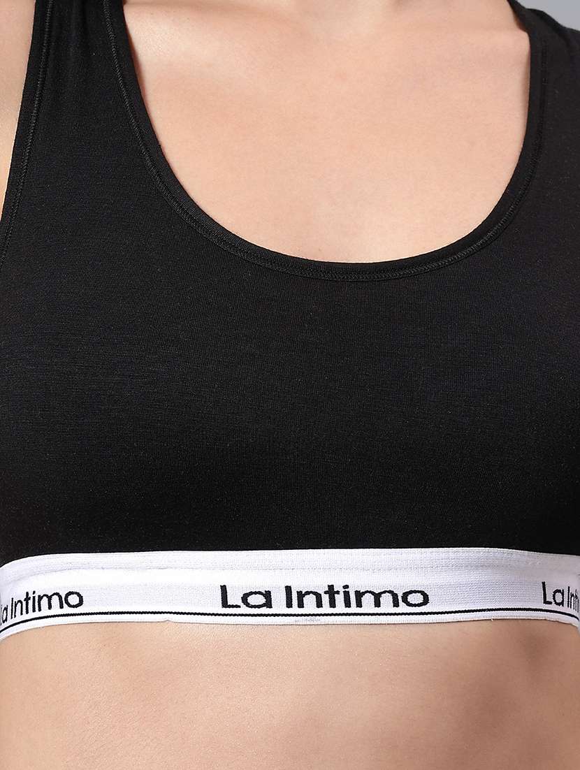 women solid lightly padded sports bra - 21993126 -  Standard Image - 4
