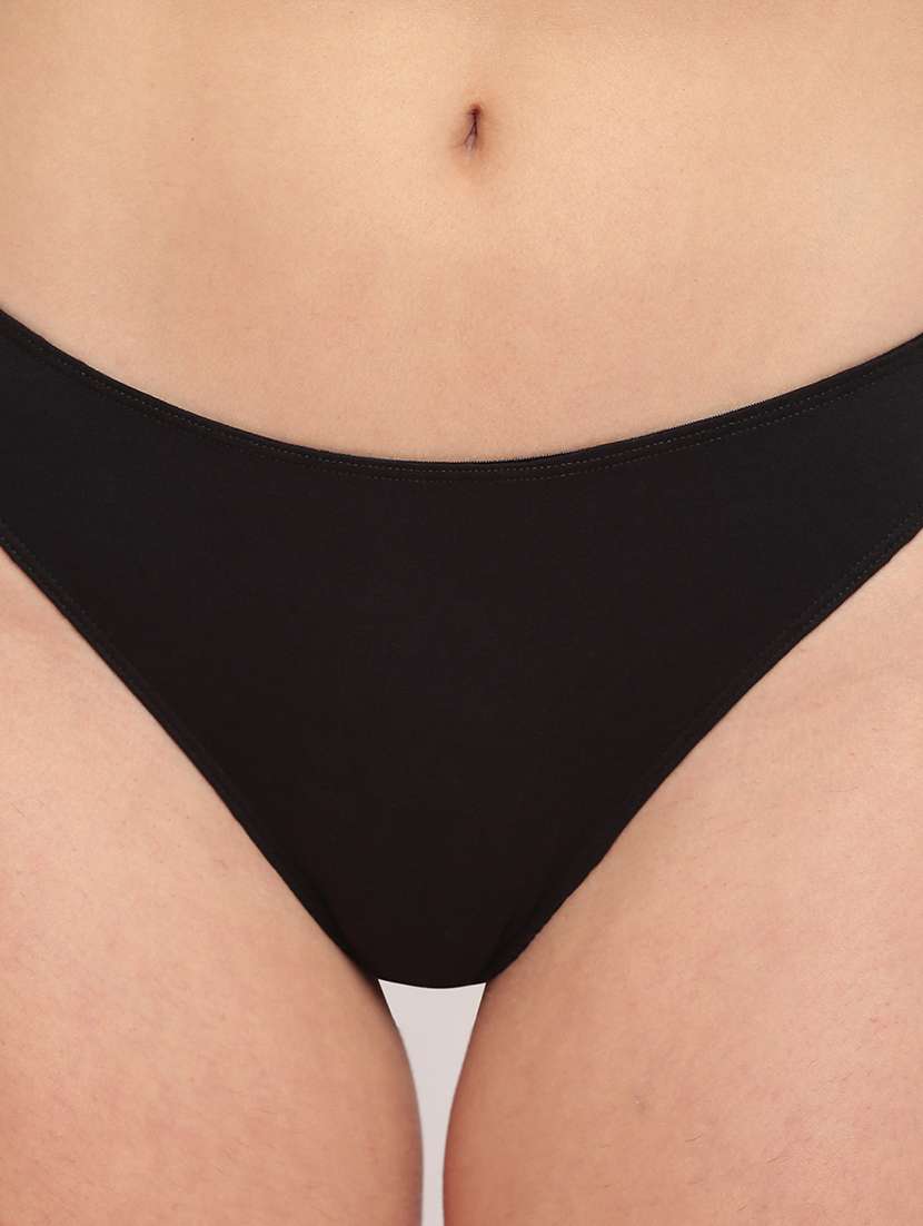 women pack of 5 solid mid rise thongs  - 21993231 -  Standard Image - 4