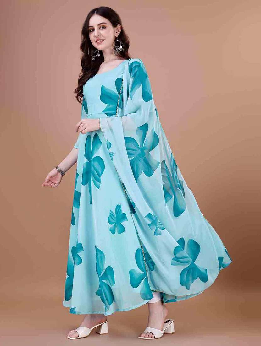 women floral print anarkali kurta and dupatta set - 21993267 -  Standard Image - 1