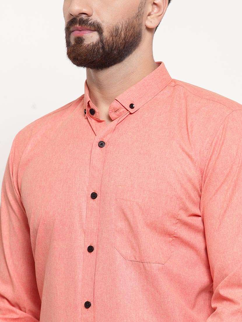 men solid long sleeve slim fit casual shirt - 21993314 - Standard Image - 4
