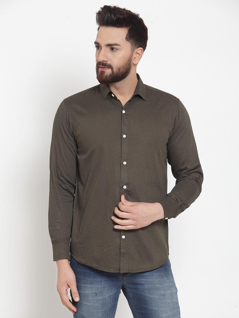 men solid long sleeve slim fit casual shirt