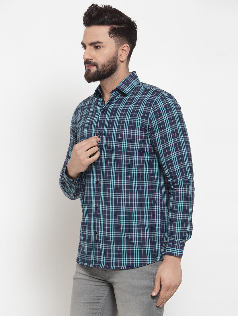 men checkered long sleeve slim fit casual shirt - 21993318 -  Standard Image - 1