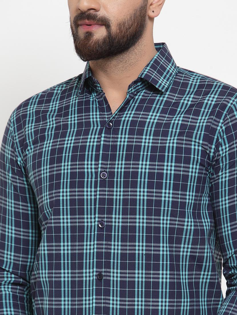 men checkered long sleeve slim fit casual shirt - 21993318 - Standard Image - 4