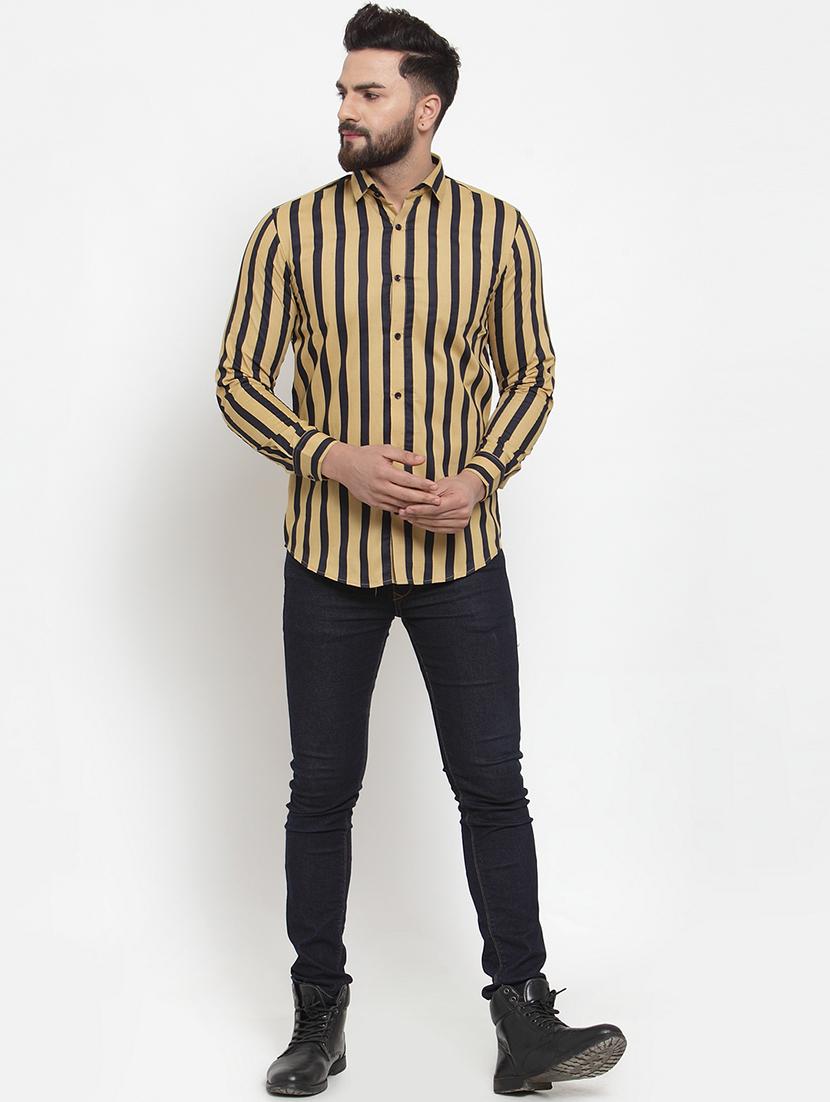 men striped long sleeve slim fit casual shirt - 21993319 - Standard Image - 4