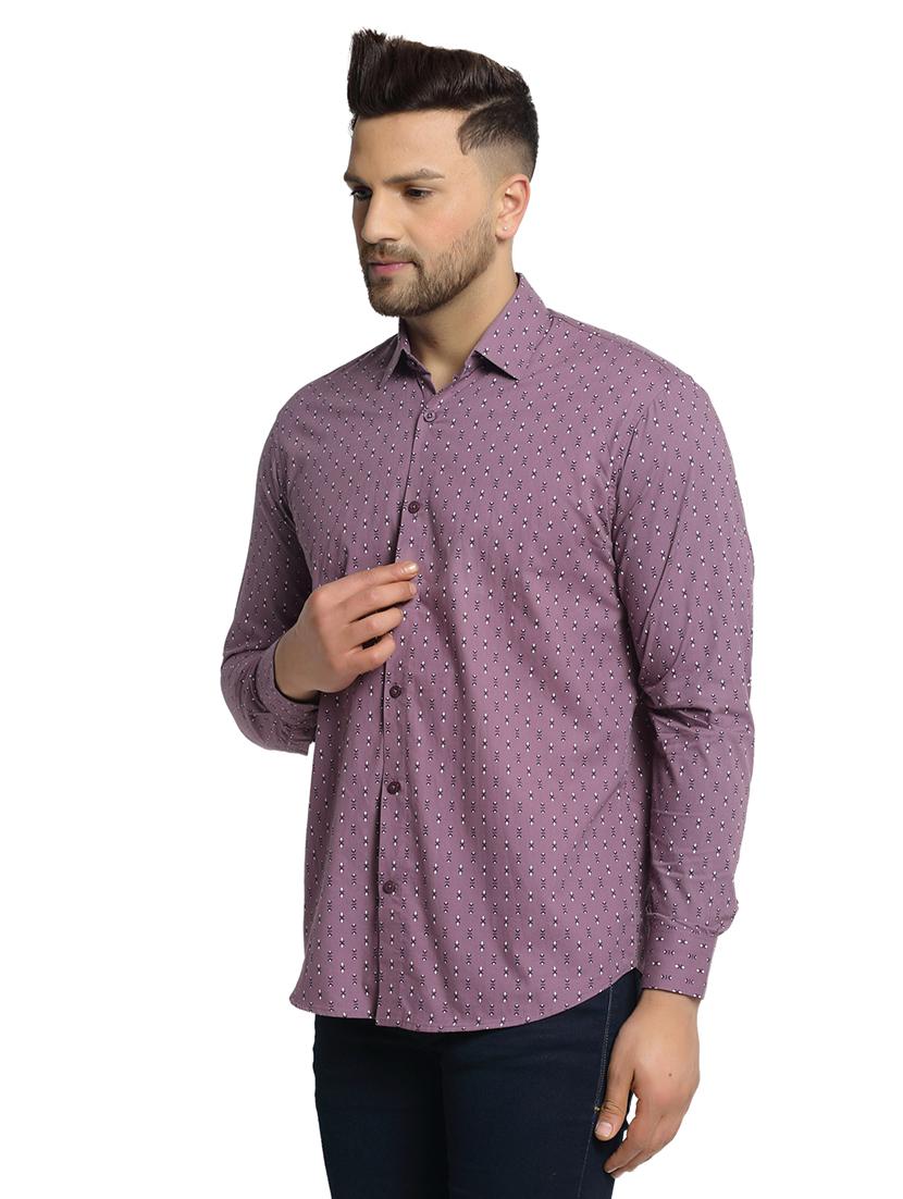 men printed long sleeve slim fit casual shirt - 21993321 -  Standard Image - 1