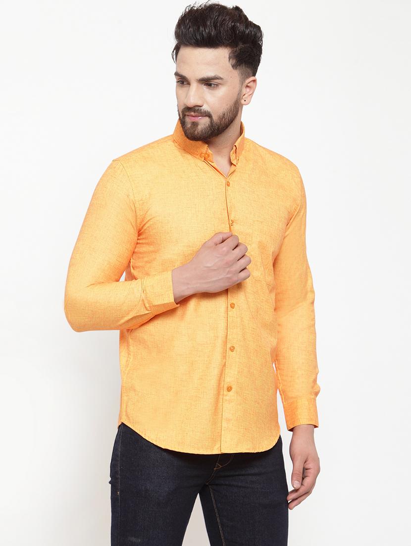 men solid long sleeve slim fit casual shirt - 21993324 -  Standard Image - 1