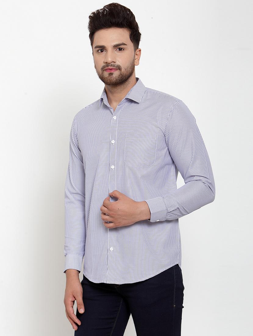 men striped long sleeve regular fit casual shirt - 21993326 -  Standard Image - 1