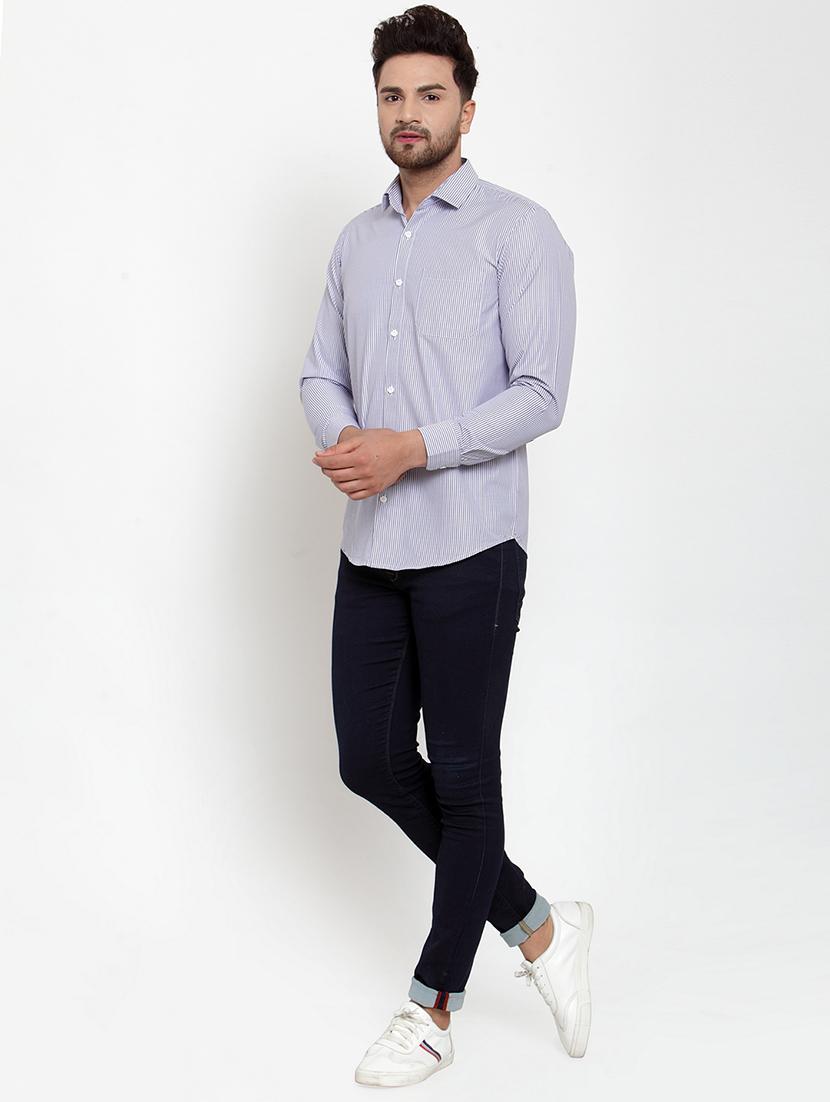men striped long sleeve regular fit casual shirt - 21993326 - Standard Image - 4