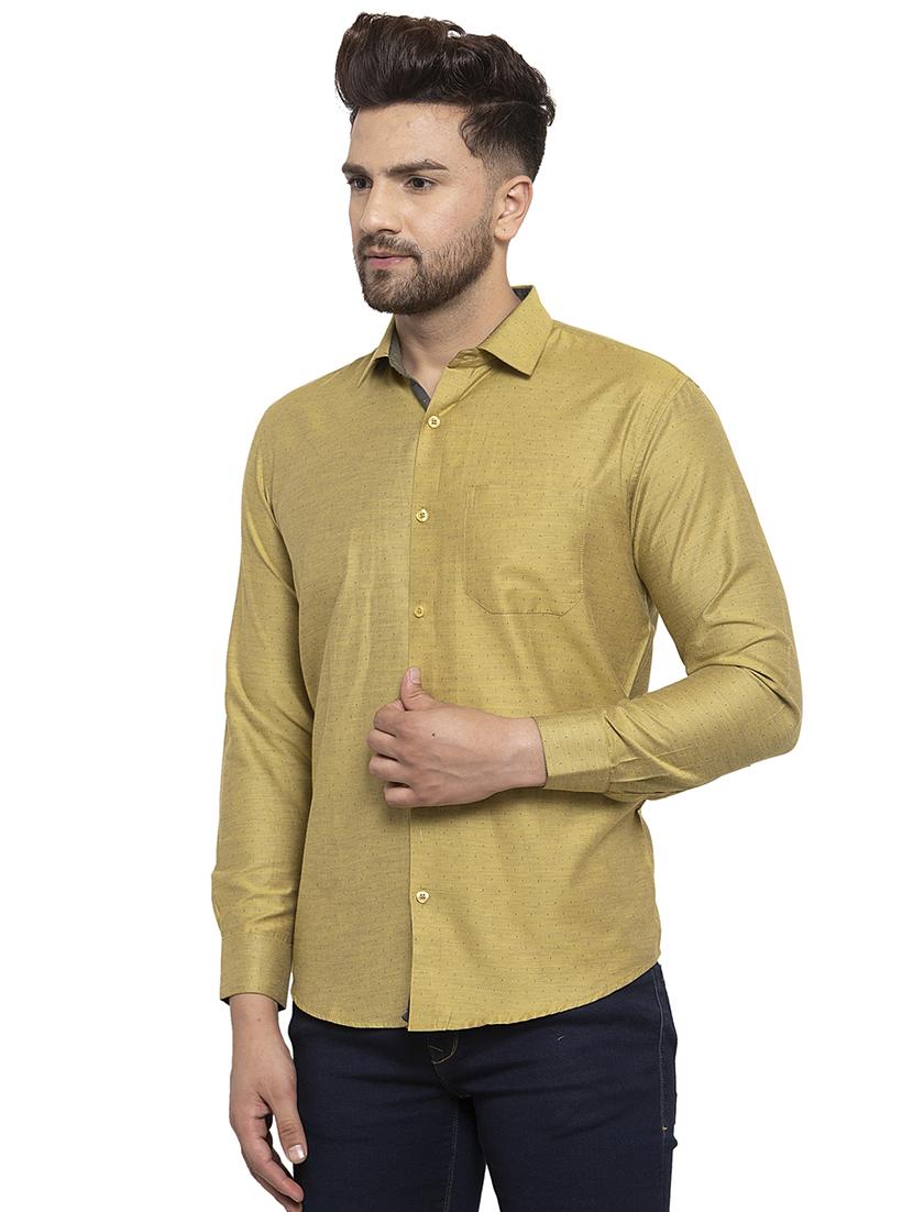 men polka dot long sleeve regular fit casual shirt - 21993328 - Standard Image - 1