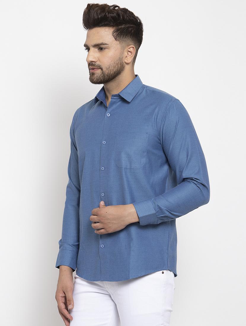 men polka dot long sleeve regular fit casual shirt - 21993329 - Standard Image - 1